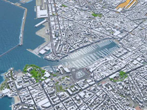 Centro da cidade de Marselha Fran&ccedil;a 7 km Modelo 3D