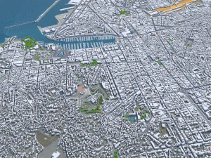 Centro da cidade de Marselha Fran&ccedil;a 7 km Modelo 3D