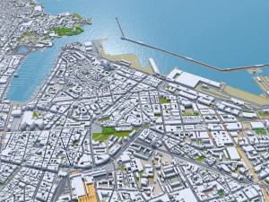 Centro da cidade de Marselha Fran&ccedil;a 7 km Modelo 3D