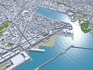 Marseille downtown city France 7km 3D 모델