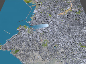 Marseille downtown city France 7km 3D 모델