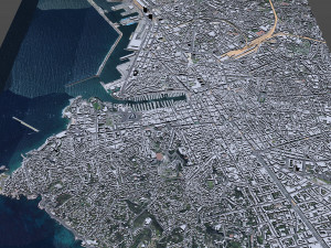 Marseille downtown city France 7km 3D 모델