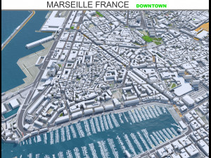 Marseille downtown city France 7km 3Dモデル