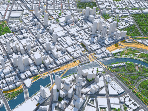 Melbourne downtown city Australia 8km 3D Model