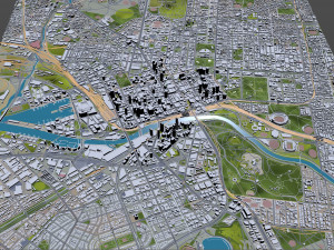 Melbourne downtown city Australia 8km 3D Модель