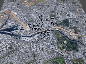 Melbourne downtown city Australia 8km 3D Model
