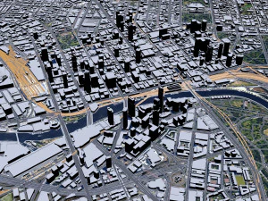 Melbourne downtown city Australia 8km 3D Model