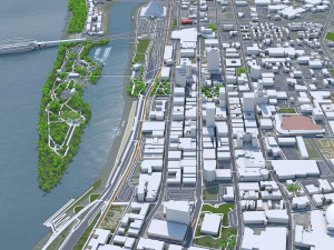 Memphis downtown city Tennessee USA 8km 3D Model