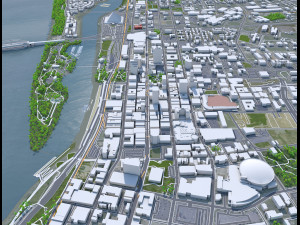 Memphis downtown city Tennessee USA 8km 3D Модель