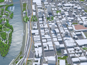 Memphis downtown city Tennessee USA 8km 3D Модель