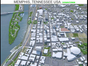 미국 테네시주 멤피스 시내 8km 3D 모델
