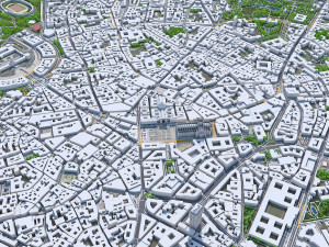 Milan downtown city Italy 6km 3D Model