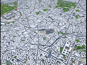 Milan downtown city Italy 6km 3D Model