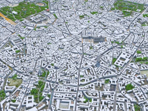 Milan downtown city Italy 6km 3D Model