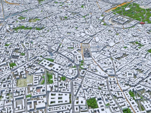 Milan downtown city Italy 6km 3D Model