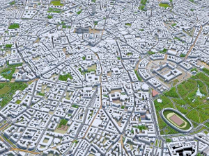 Milan downtown city Italy 6km 3D Model