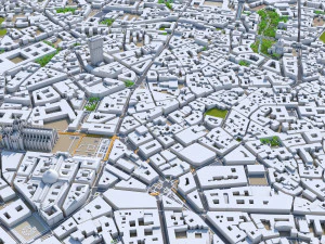 Milan downtown city Italy 6km 3D Model