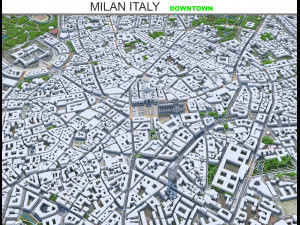 Milan downtown city Italy 6km 3Dモデル