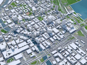 Milwaukee centro de Wisconsin EUA 8 km Modelo 3D