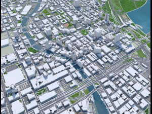 Milwaukee downtown Wisconsin USA 8km Modelo 3D