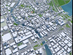 Milwaukee centro de Wisconsin EUA 8 km Modelo 3D