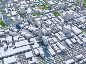 Milwaukee downtown Wisconsin USA 8km Modelo 3D