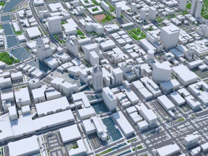 Milwaukee centro de Wisconsin EUA 8 km Modelo 3D