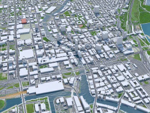 Milwaukee centro de Wisconsin EUA 8 km Modelo 3D