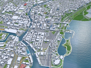 Milwaukee downtown Wisconsin USA 8km Modelo 3D