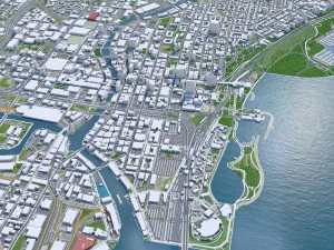 Milwaukee centro de Wisconsin EUA 8 km Modelo 3D