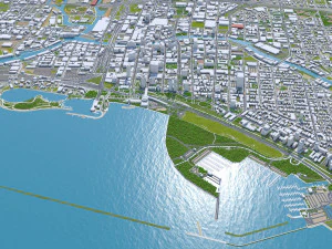 Milwaukee centro de Wisconsin EUA 8 km Modelo 3D