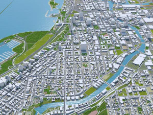 Milwaukee centro de Wisconsin EUA 8 km Modelo 3D