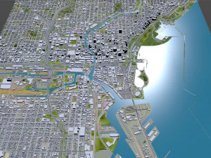 Milwaukee centro de Wisconsin EUA 8 km Modelo 3D