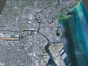 Milwaukee downtown Wisconsin USA 8km Modelo 3D