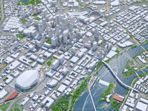 Minneapolis downtown city Minnesota USA 6km 3D Model