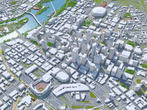 Minneapolis downtown city Minnesota USA 6km 3D Model