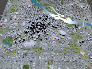 Minneapolis downtown city Minnesota USA 6km 3D Model