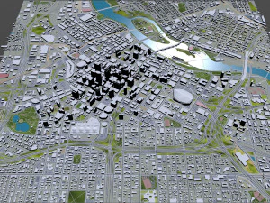 Minneapolis downtown city Minnesota USA 6km 3D Model