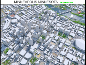 Minneapolis downtown city Minnesota USA 6km 3D Model