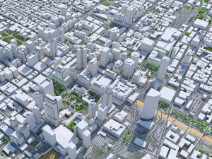 Montreal city Quebec Canada 8km 3D Model