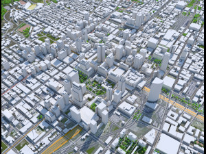 Montreal city Quebec Canada 8km 3D Model