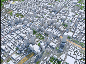 Montreal city Quebec Canada 8km 3D Model