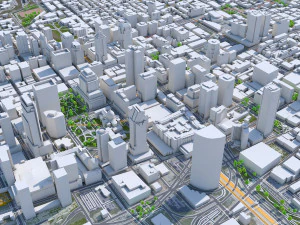 Montreal city Quebec Canada 8km 3D Model