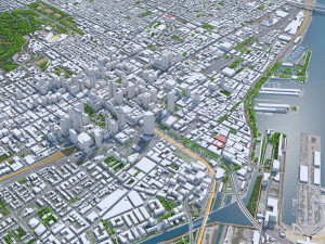Montreal city Quebec Canada 8km 3D Model