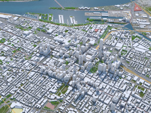Montreal city Quebec Canada 8km 3D Model
