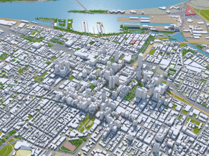 Montreal city Quebec Canada 8km 3D Model