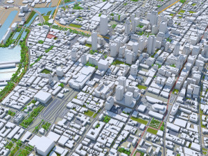 Montreal city Quebec Canada 8km 3D Model