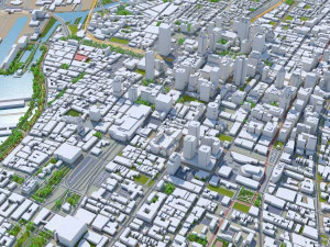Montreal city Quebec Canada 8km 3D Model