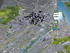 Montreal city Quebec Canada 8km 3D Model