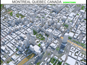 Montreal city Quebec Canada 8km 3Dモデル